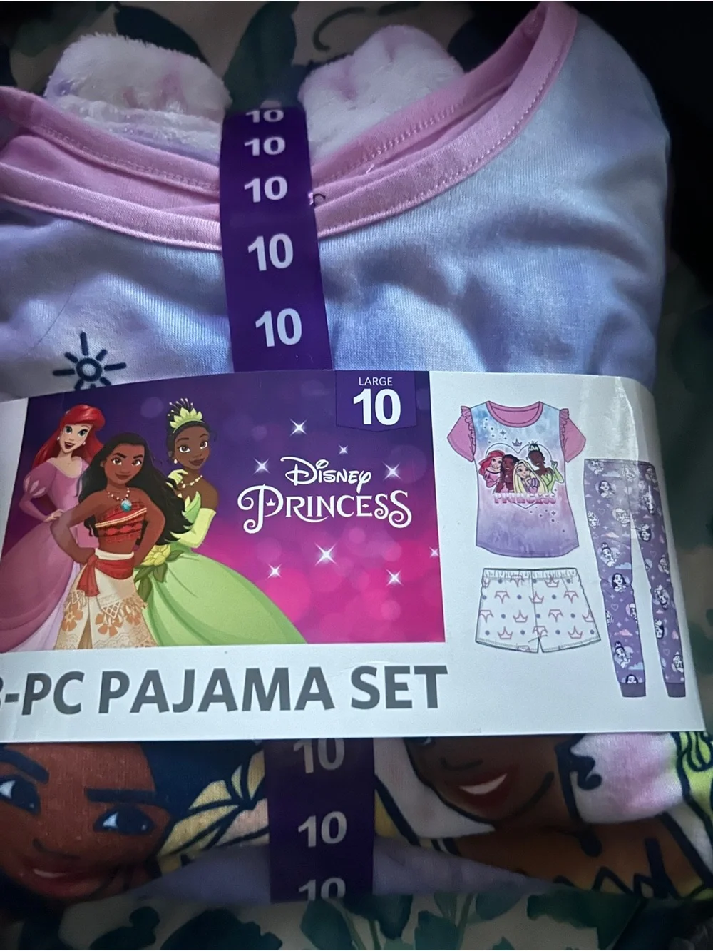 Disney Princess Girls' Pink & Purple 3-PC Pajama Set